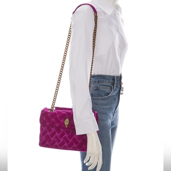 Kurt Geiger LondonKensington Quilted Velvet Medium Shoulder Bag - Picture 9 of 12